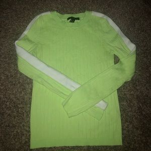 FOREVER 21 BRIGHT GREEN SWEATER